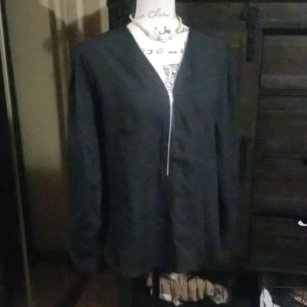 Black shirt with zipper neckline
